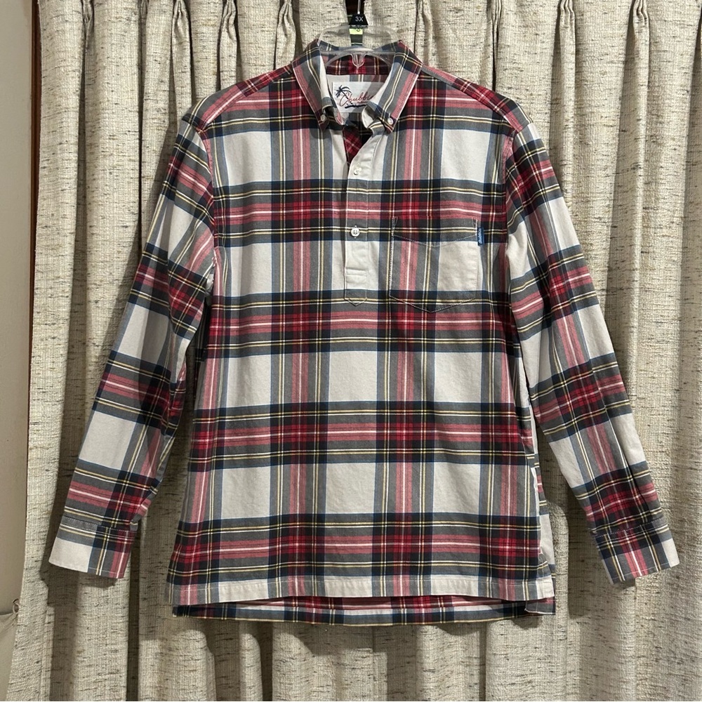 Plaid Long-Sleeve Button-Down Shirt - Red & Navy